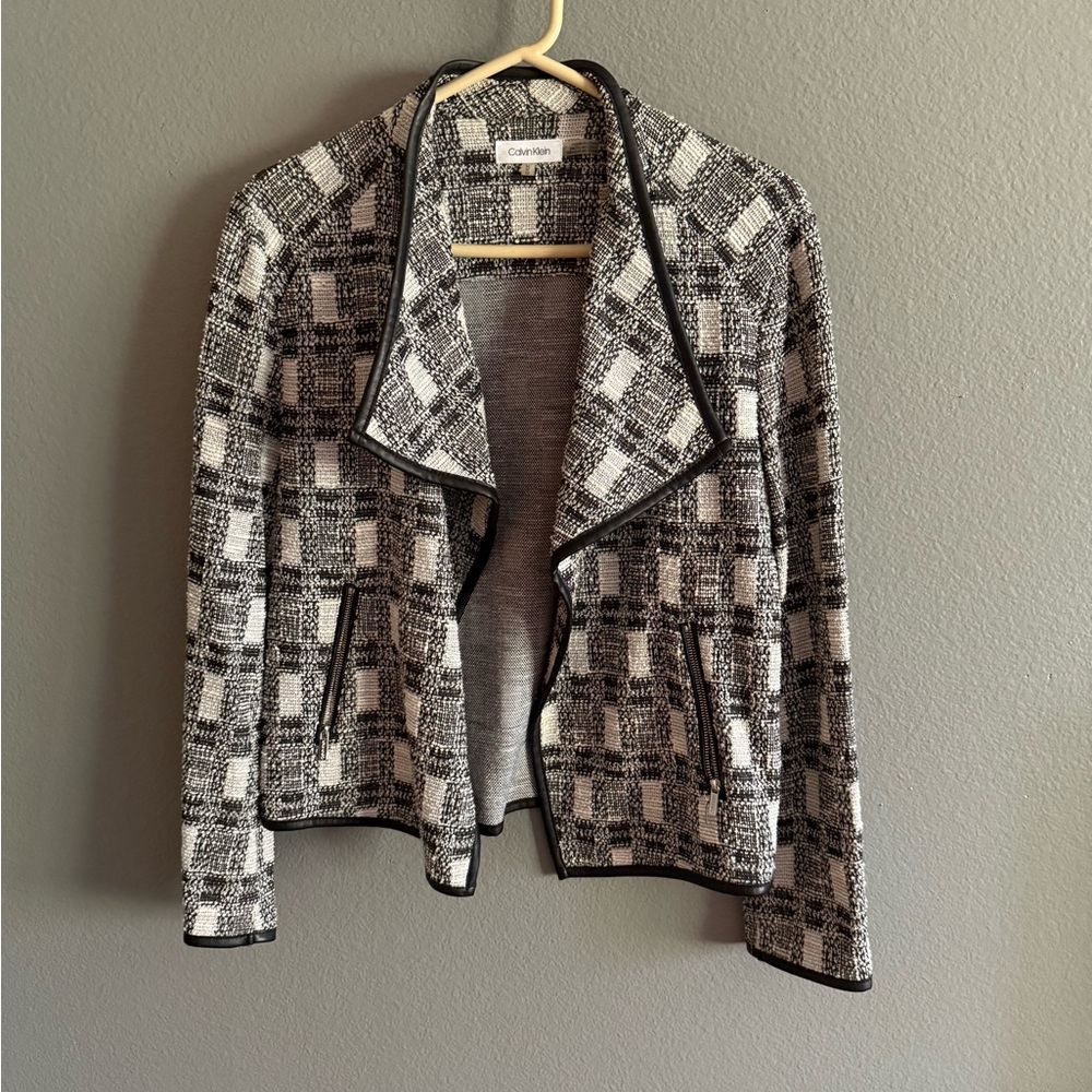 Calvin Klein Black and White Women's Blazer